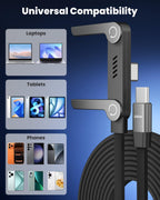 240W USB-C to USB-C cable with built-in phone stand – product image