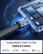 240W USB-C to USB-C cable with built-in phone stand – product image