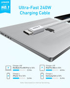 Anker Zolo 240W USB-C to USB-C cable 1.5m – product image