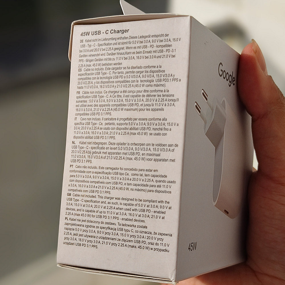 Google 45W USB-C charger US version – product image