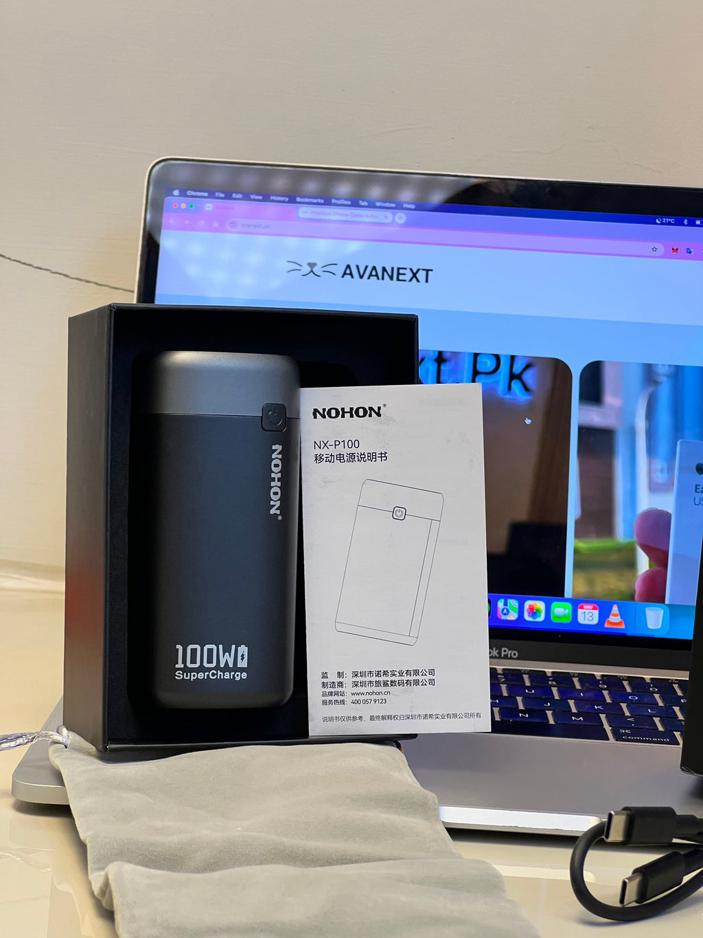 Nohon 20000mAh 100W power bank – product image