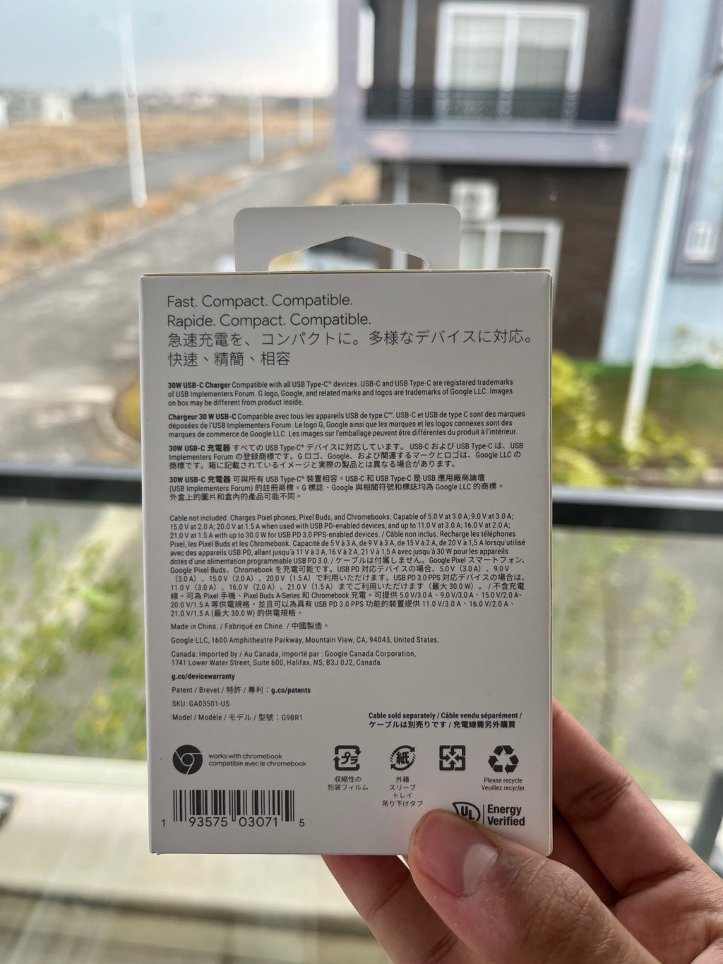 30W USB-C fast charger with Type-C cable – product image