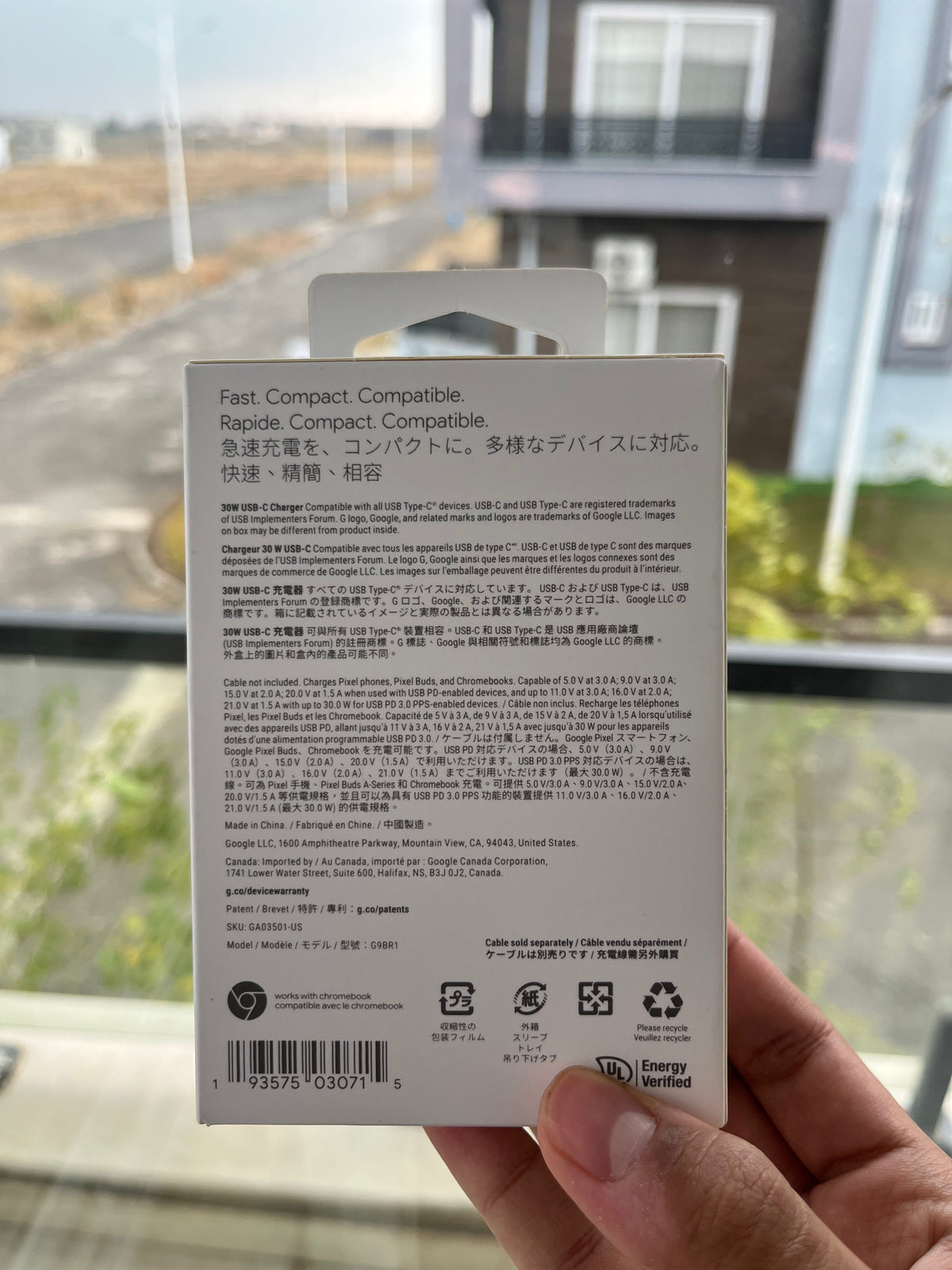 30W USB-C fast charger with Type-C cable – product image