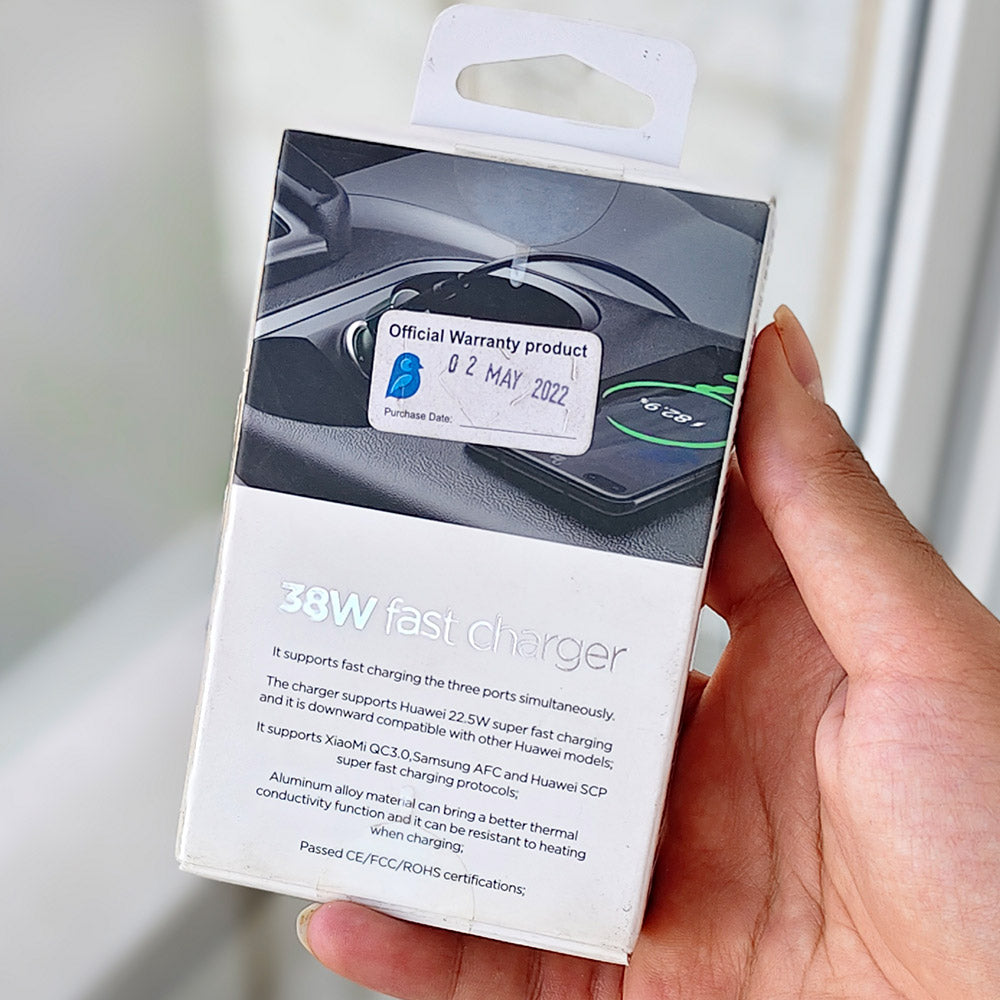 Joyroom C-A19 38W 3-port fast car charger – product image