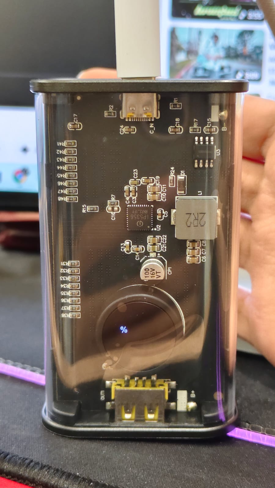 Orashare OT10CL 10000mAh transparent mini power bank – product image